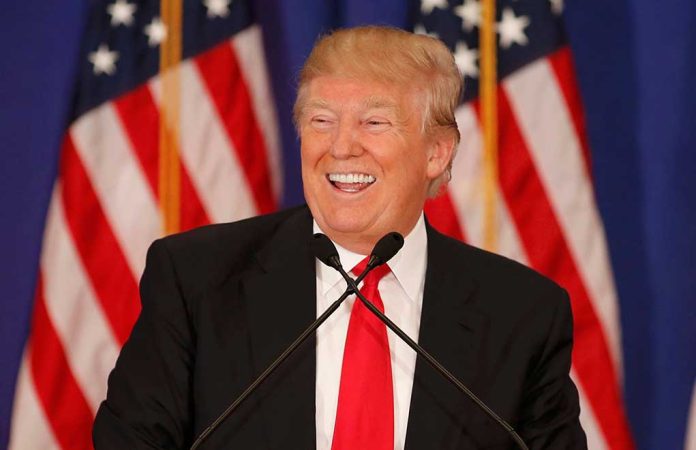 Trump laughing