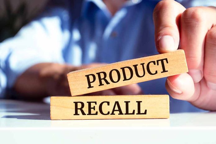 Wooden blocks with "Product Recall" text.