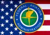 Federal Aviation Administration logo on U.S. flag.