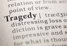 Dictionary page showing the word tragedy definition