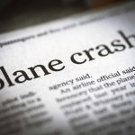 Newspaper headline about a plane crash story