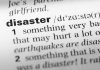 "disaster" word definition in a dictionary.