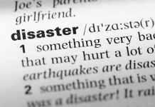 "disaster" word definition in a dictionary.