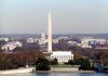 Washington D.C. monuments with autumn foliage.