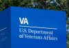 Blue VA US Department of Veterans Affairs sign