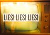 Retro TV displaying "LIES! LIES! LIES!" on screen.