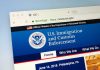 Website of US Immigration and Customs Enforcement agency