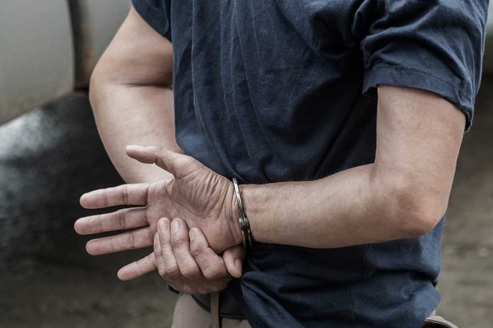 1115333126 featured image Person handcuffed standing by a vehicle