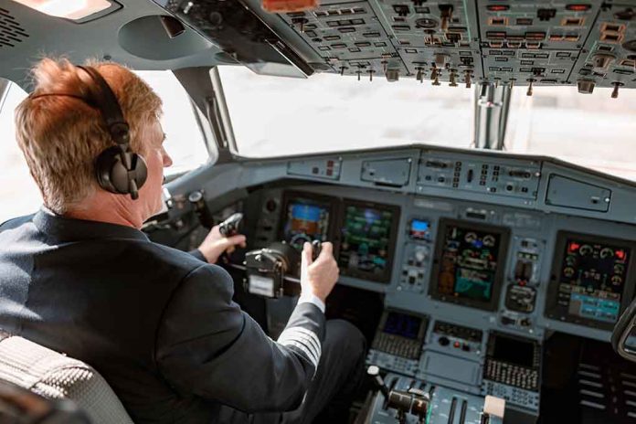 2104150745 featured image Pilot in cockpit operating airplane controls.