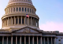 US Capitol building with American flag flying