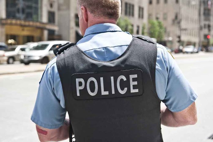 274907645 featured image Police officer in uniform standing on city street