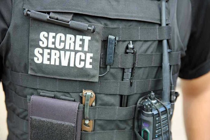 Secret Service vest with various tactical gear attached
