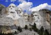 Mount Rushmore featuring the carved faces of four U.S. presidents
