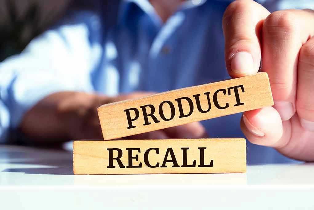 Wooden blocks with Product Recall text