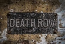 Execution HORROR – Chilling Final Words Weathered Death Row sign on aged concrete wall