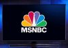 MSNBC logo displayed on a television screen