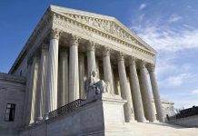 SCOTUS Hands Trump State HUGE Win! Supreme Court building with statue and columns.