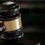 Close-up of a judges gavel.