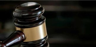 Close-up of a judges gavel.