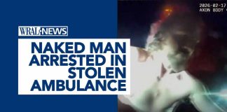 Naked man accused of stealing ambulance