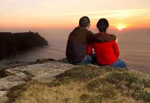 Husband BASHED Wife’s Skull—Birthday Cliff Horror A couple sitting on a cliff watching the sunset over the ocean