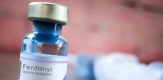 Fentanyl vial labeled as opioid analgesic.