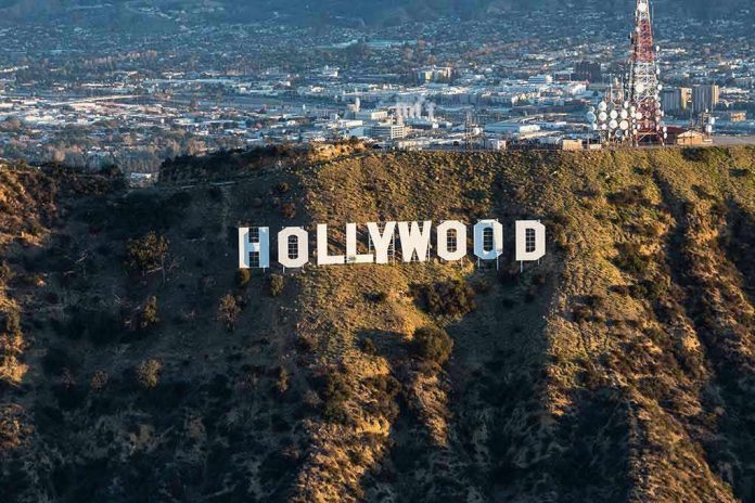 1032487105 The Hollywood sign on a hillside.