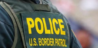 Illegal Alien Brothers Commit Brutal Murder! Police U.S. Border Patrol uniform close-up.