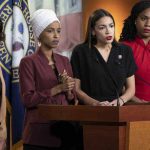 Celebrity Blast Ignites Tlaib Firestorm Four women politicians speaking at a press conference