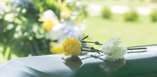 TV Star-Turned-Congressman Passes Aged 84 Yellow rose and white carnation on a green casket