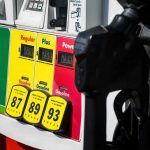Gas pump with diesel, regular, plus, and premium fuel options