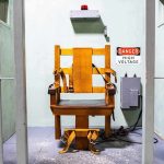 electric chair in a prison execution chamber