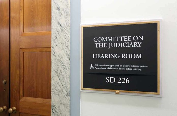 Committee on the Judiciary hearing room sign on wall