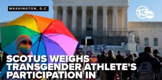 Advocates rally outside Supreme Court as justices weigh transgender sports ban cases