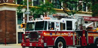 Massive Explosion Rocks Restaurant – Firefighters TRAPPED Fire truck turning on a city street