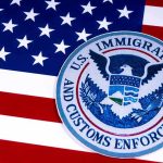 ICE Pepper-Spray, Punch Students Entering School U.S. flag with ICE emblem