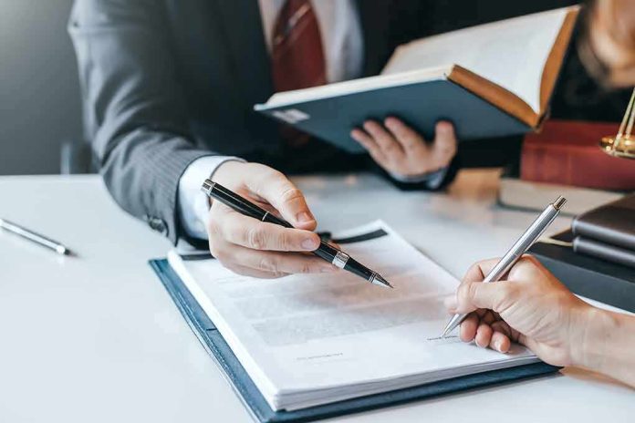 shutterstock_1414855505 Hands signing a legal document at a desk