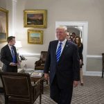 Fox & Friends Break Ranks – Turn On Trump! Donald Trump walks through an office with Sean Lawler nearby and Mariano Rajoy following behind