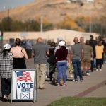 Impeachment Obsessed Dem LOSES Re-Election Campaign voters standing in a long line outside a polling place