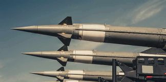 missiles mounted on a launcher