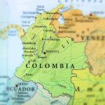 Map of Colombia with cities and neighboring countries
