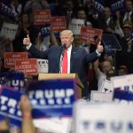 Rally Crowd ERUPTS Over Trumps Latest Dance Move Donald Trump speaks at a rally, giving two thumbs up