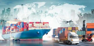 Trump’s Russian Diesel Plan Violates Federal Law Cargo ship with containers alongside trucks, plane, and forklifts at a port